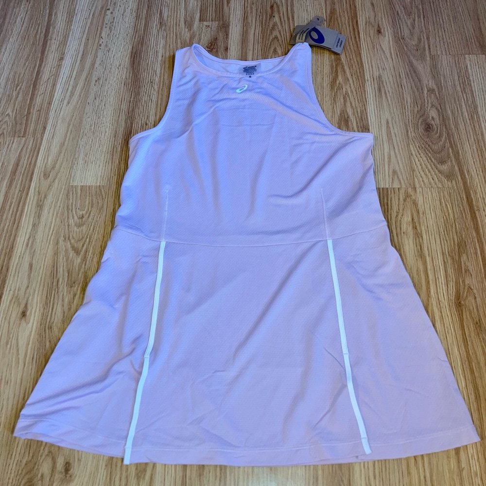 NWT ASICS New Strong 92 Tennis Dress W Undershorts Pink sz Medium - Picture 8 of 13